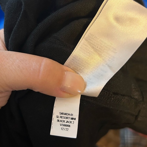 Old Navy Black Linen Tie Sleeve Mini Dress - Picture 6 of 6